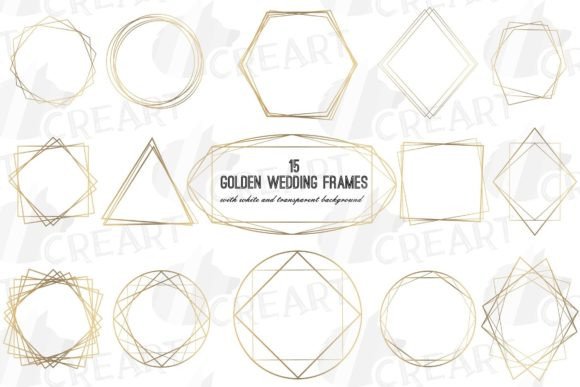 Geometric Lineal Golden Frames Template: A Versatile Design Resource for Creative Projects